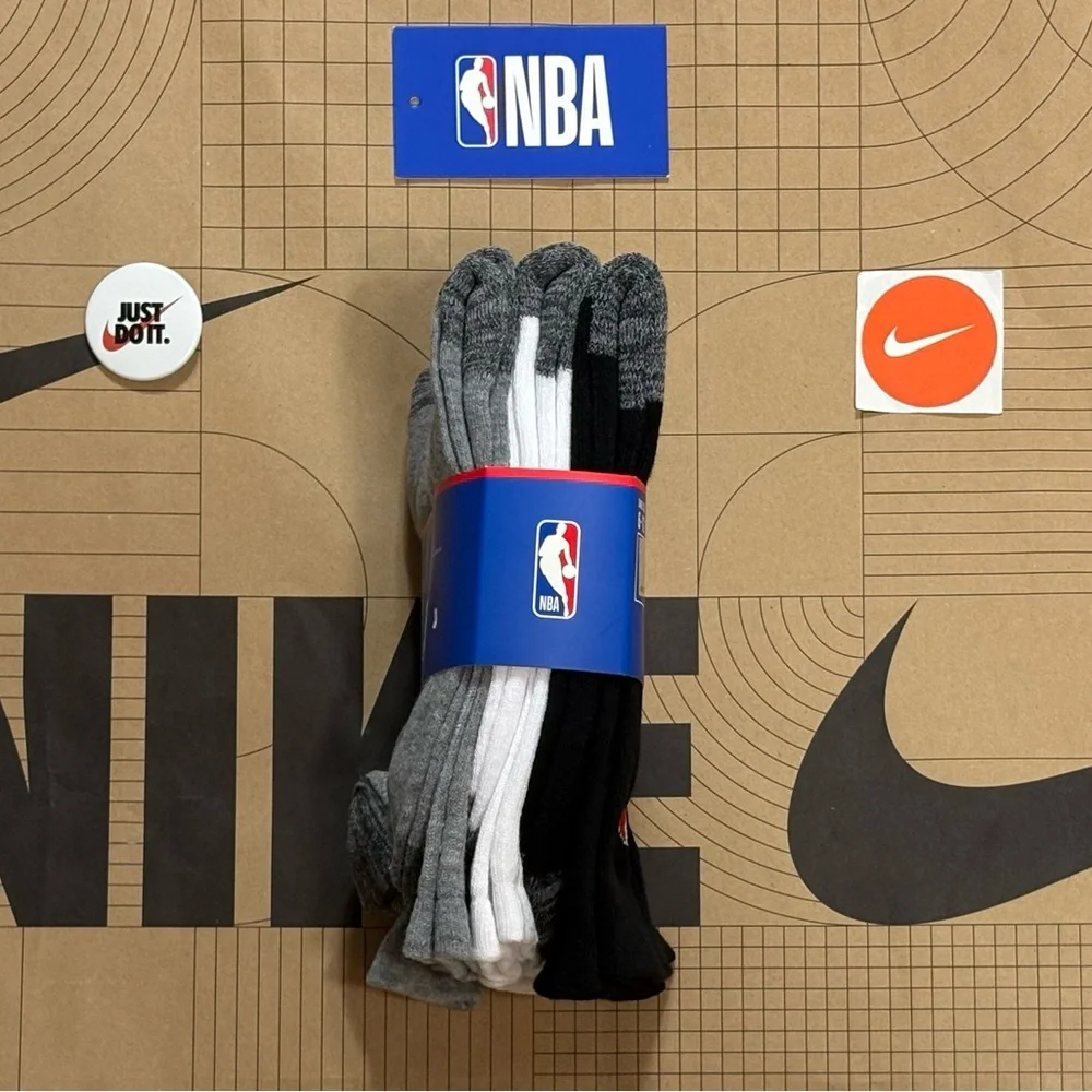 NBA Net-Dry Basketball Cushioned Crew Socks 6-Pack